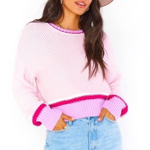 Show Me Your Mumu Pink Crop Sweater